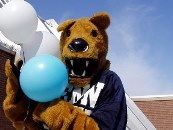 Nittany lion with ballons