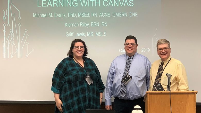Canvas Day presenters Riley, Evans and Lewis