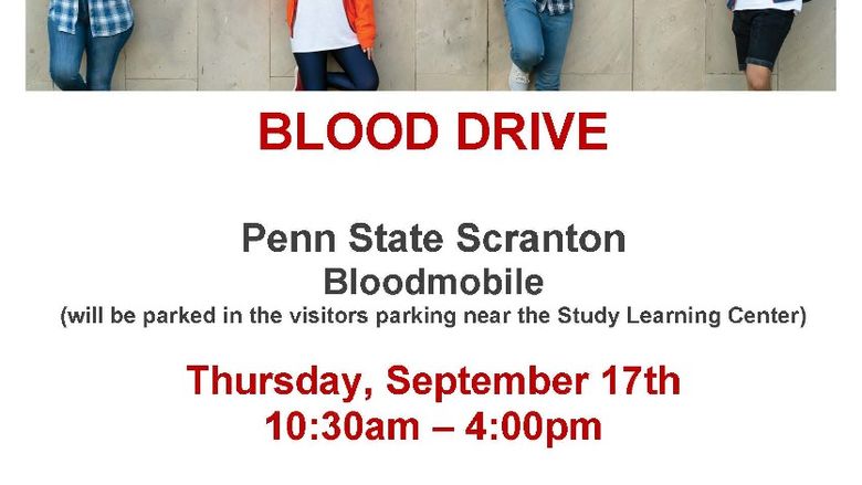 Blood drive poster with event information listed