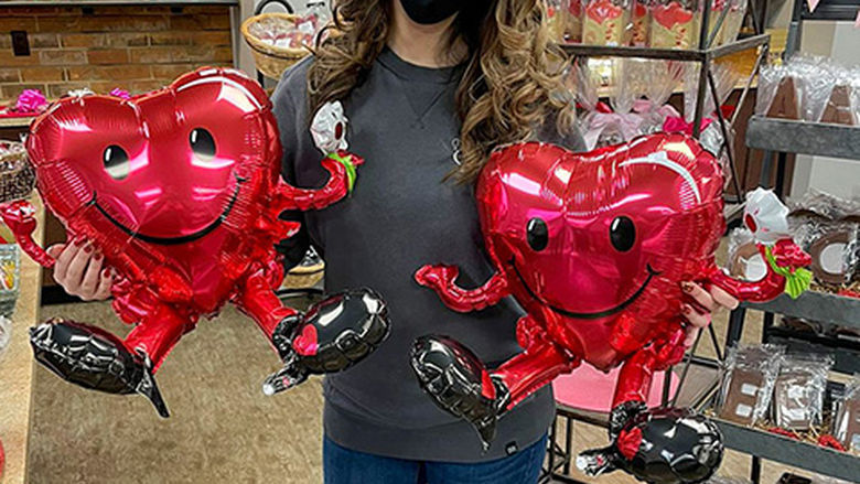 Jacqueline Safko Reuther shows off Valentine's Day decorations in Candy Kitchen