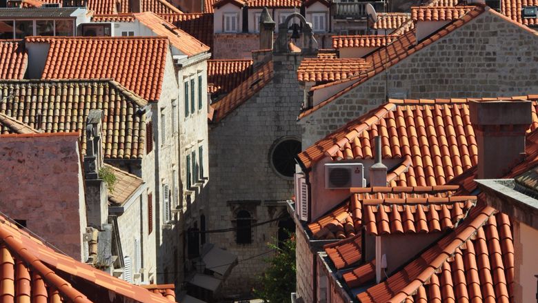 The rooftops of a small Croatian village