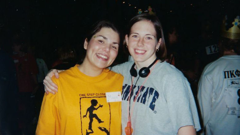 Julie Bialkoski and a friend at THON