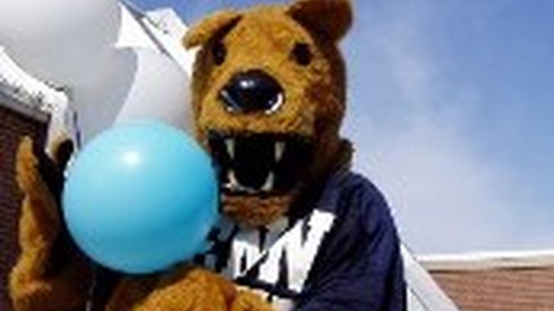 Nittany lion with ballons